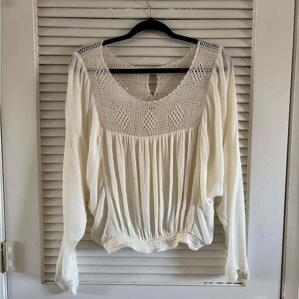 Free People Dolman Sleeve Crochet Blouse size S
